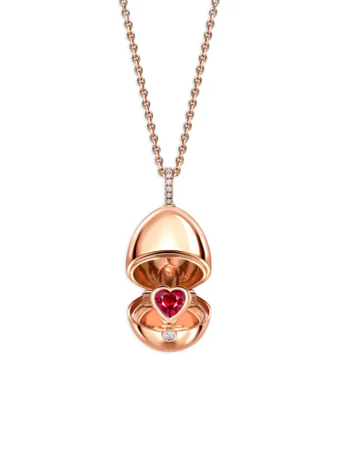 Fabergé 18kt rose gold Fabergé Essence Heart Surprise ruby locket necklace Red 1258FP3589