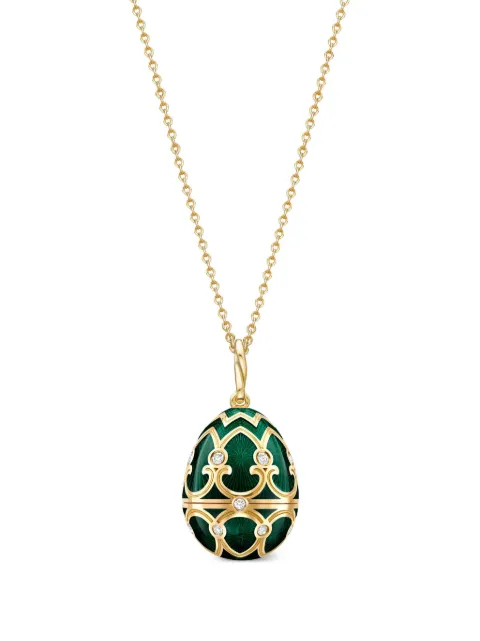 Fabergé 18kt yellow gold Heritage Panda Surprise diamonds locket necklace Green 1540FP3172