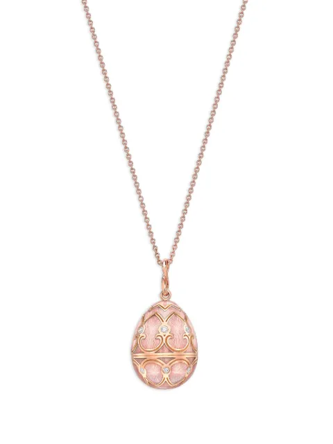 Fabergé 18kt rose gold Heritage Petite Egg diamond necklace Pink 1152FP1441