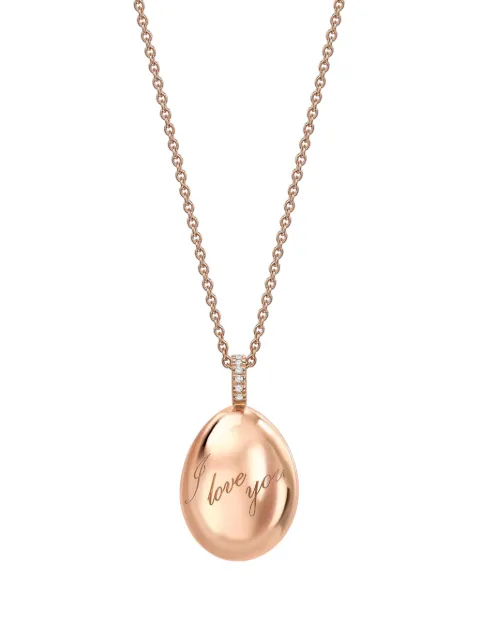 Fabergé 18kt rose gold Fabergé Essence I Love You egg pendant Pink 409FP745