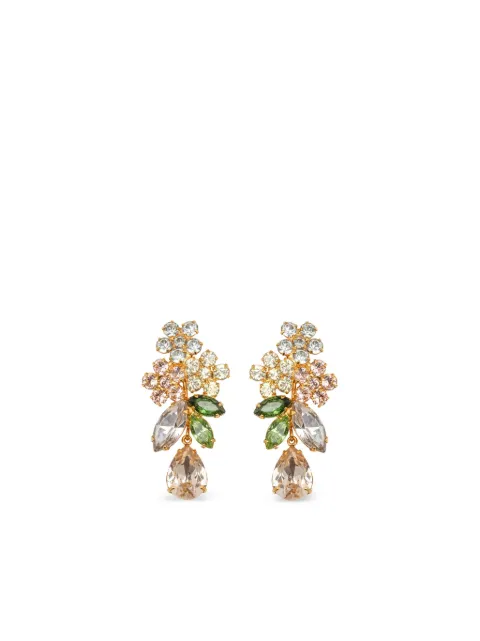 Jennifer Behr 18kt gold plated Bouquet crystal drop earrings Green 50RC114MULTI