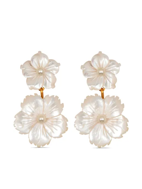 Jennifer Behr Tibby floral drop earrings Neutrals 76RB83MOTHEROFPEARL