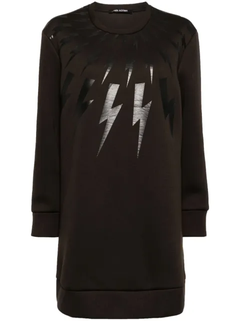 Neil Barrett Lightening Bold printed minidress Brown PSBX465BA632V