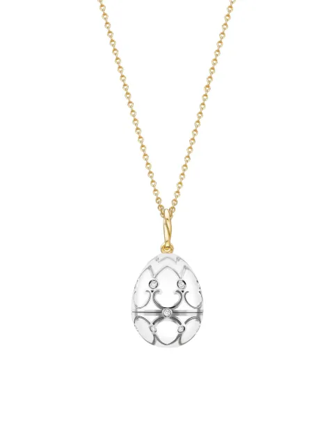 Fabergé 18kt yellow and white gold Heritage Seal Pup Surprise diamonds locket necklace White 1540FP3340