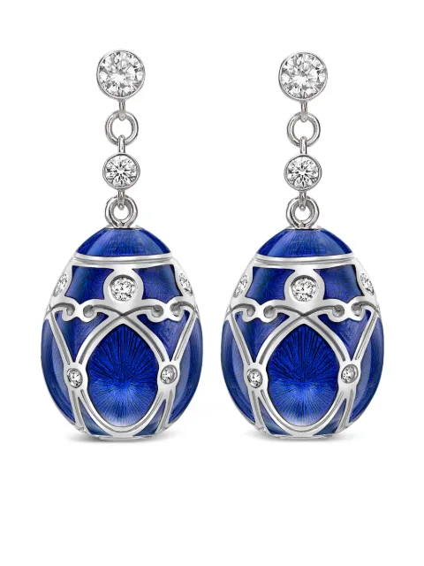 Fabergé 18kt white gold Heritage Palais diamond earrings Blue 389EA1412
