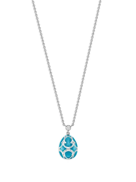 Fabergé 18kt white gold Heritage Petite Egg diamond necklace Blue 1152FP2454