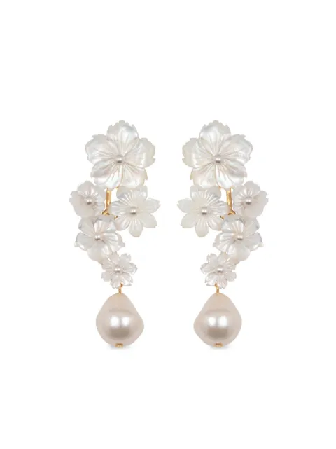 Jennifer Behr Makenzie floral drop earrings Neutrals 76RC54MOTHEROFPEARL