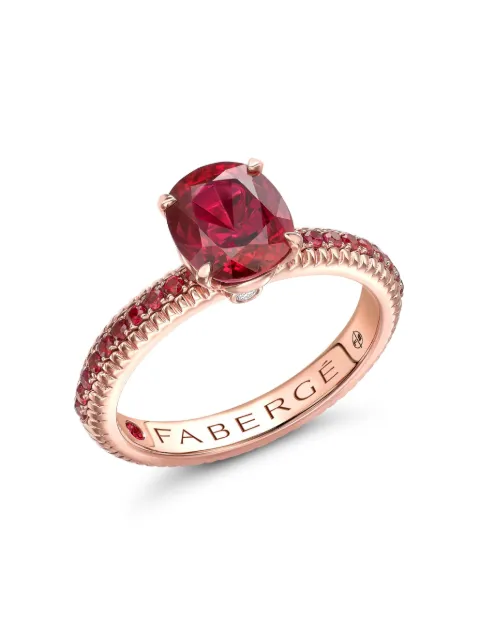 Fabergé 18kt rose gold Colours of Love ruby fluted ring Pink 831RG3544