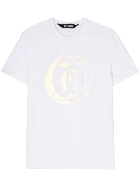 Just Cavalli logo-print cotton T-shirt White 76OAHG05CJ300