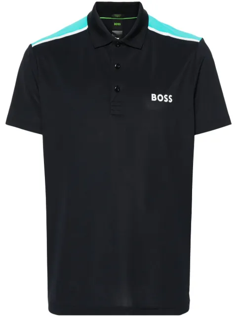 BOSS logo-print polo shirt Blue 50506150