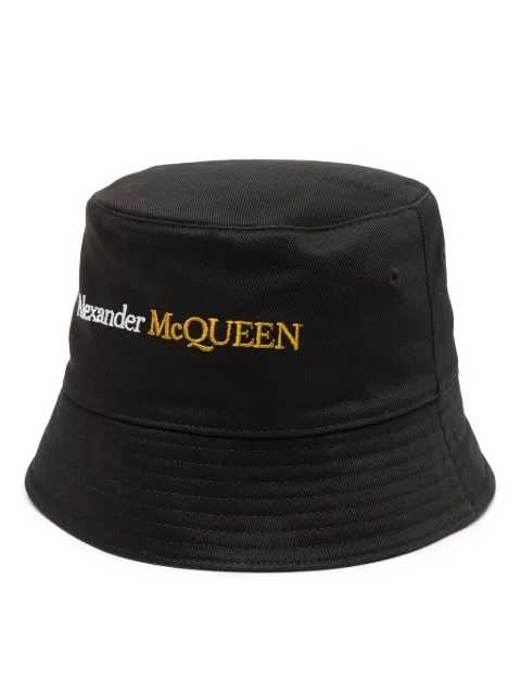 Alexander McQueen logo-embroidered bucket hat Black 7820634105Q