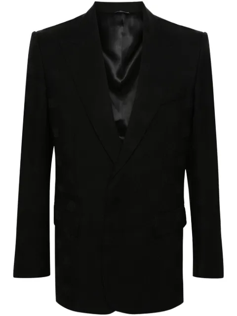 Dolce & Gabbana monogram-jacquard wool blazer Black G2RQ2TGH647