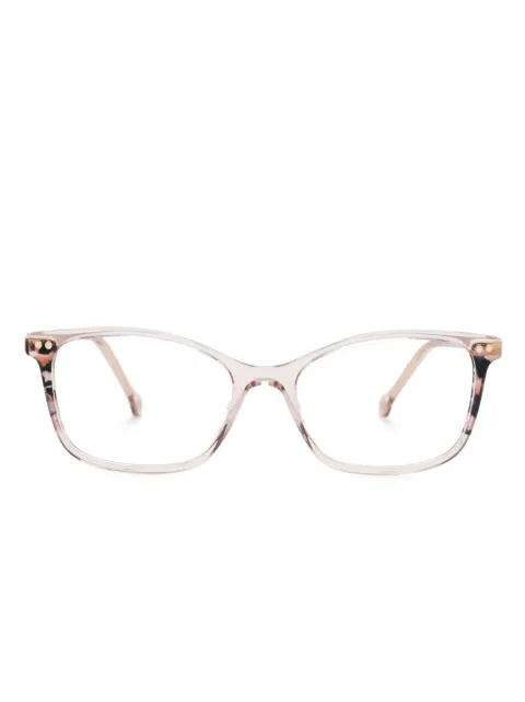 Carolina Herrera logo-engraved rectangle-frame glasses Pink HER0246