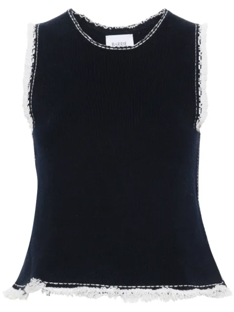 Barrie frayed-detailing knitted top Blue C85755
