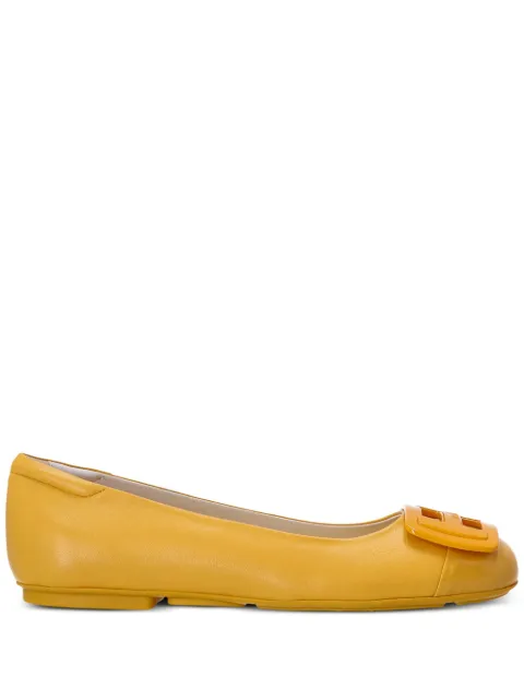 Hogan H661 patent-leather ballerina shoes Yellow HXW6610FH80R3M