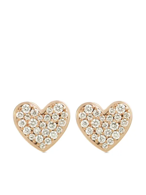 ALINKA 18kt rose gold Caviar Heart diamond earrings Gold E10418RWD