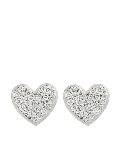 ALINKA 18kt white gold Caviar Heart diamond stud earrings Silver E10418WWD