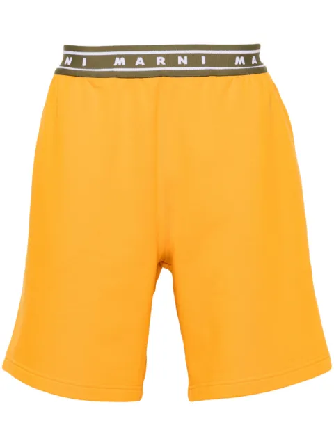 Marni logo-waistband track shorts Orange PJMU0065A1UTC301