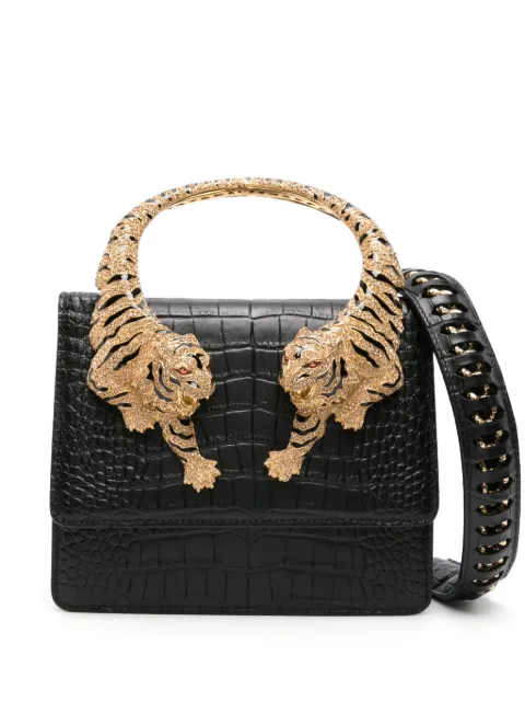Roberto Cavalli large Roar leather tote bag Black SKB024PZ975