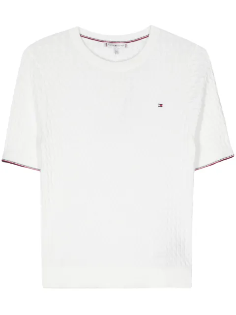 Tommy Hilfiger logo-embroidered knitted top White WW0WW41787