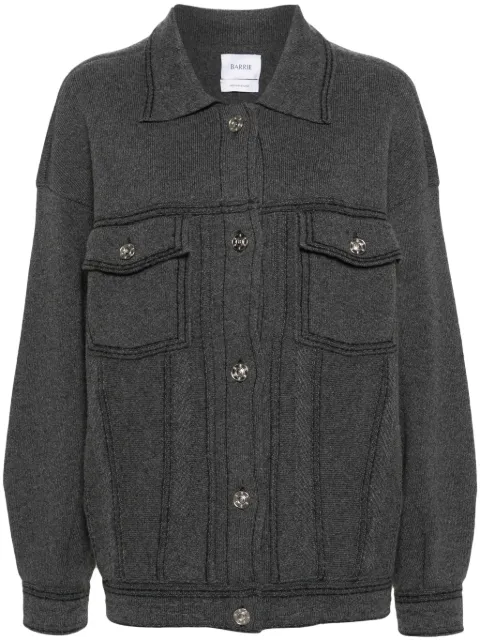Barrie contrast-stitching denim-effect jacket Grey C85224