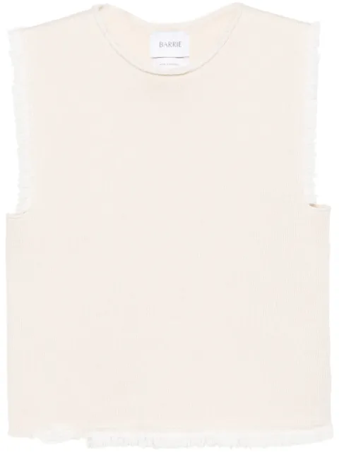 Barrie frayed-detailing knitted top Neutrals C85755