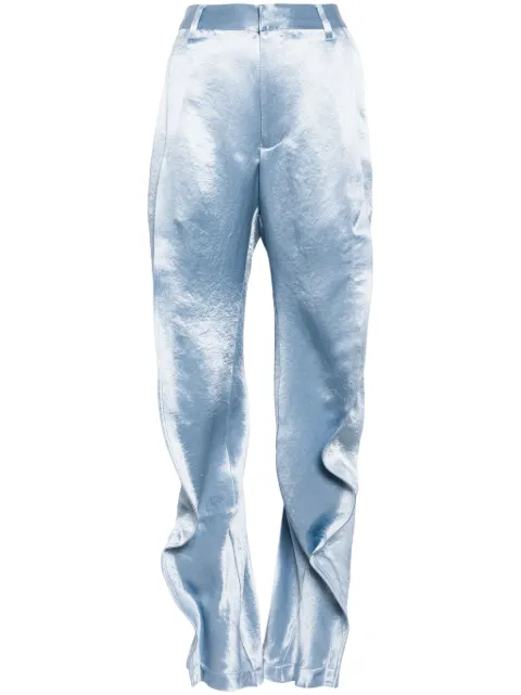 Y/Project ruffled satin trousers Blue 102PA001
