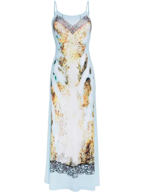 Y/Project graphic-print slip dress Blue 104DR007