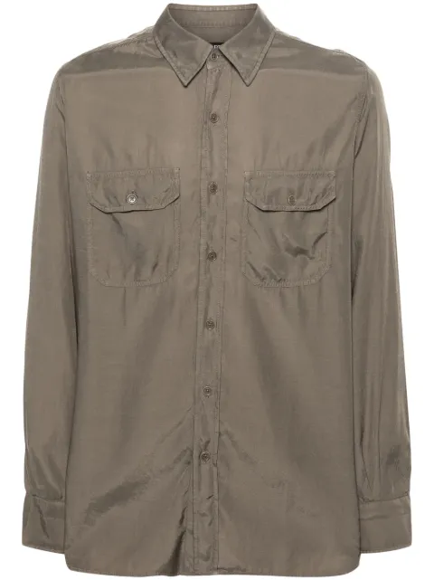 TOM FORD fluid twill shirt Green HME001FMG002S24FG802