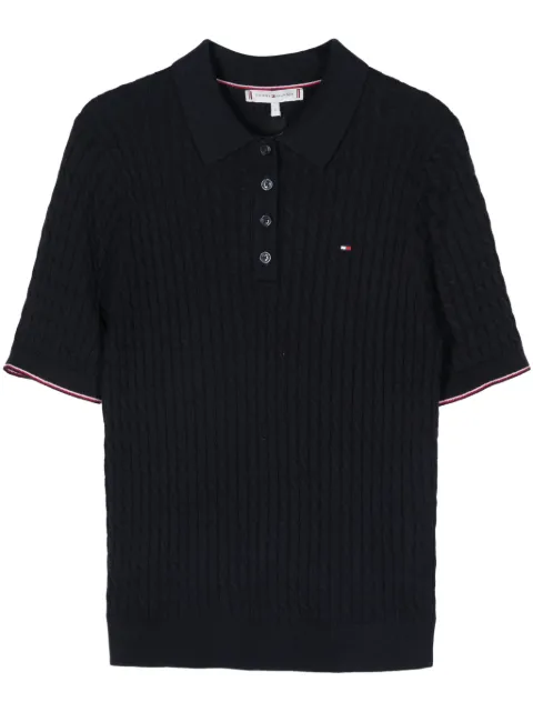 Tommy Hilfiger logo-embroidered knitted top Blue WW0WW41878