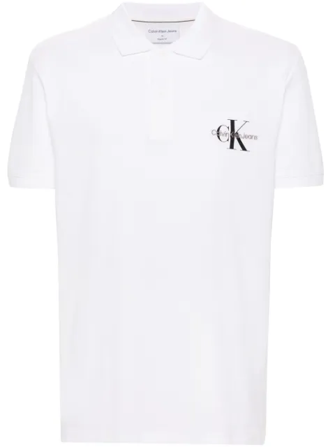 Calvin Klein Jeans logo-embroidered piqué polo shirt White J30J323395