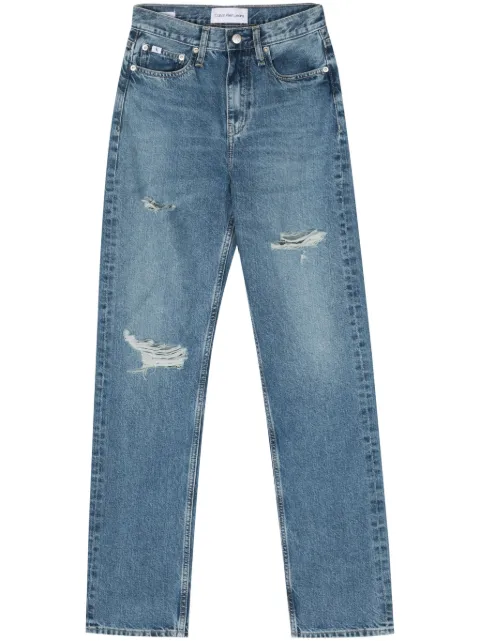Calvin Klein Jeans high-rise straight cotton jeans Blue J20J223509