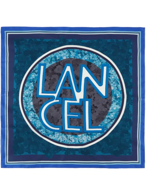 Lancel Roxane logo-print silk scarf Blue A12278Q6TU
