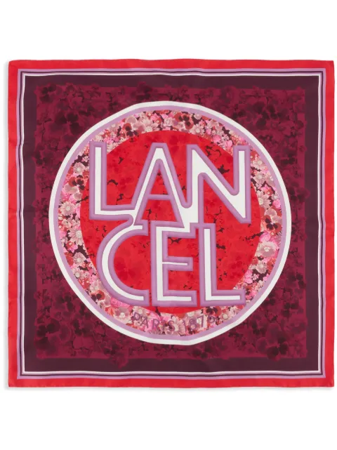 Lancel Roxanne flowers-print silk scarf Red A12278Q4TU