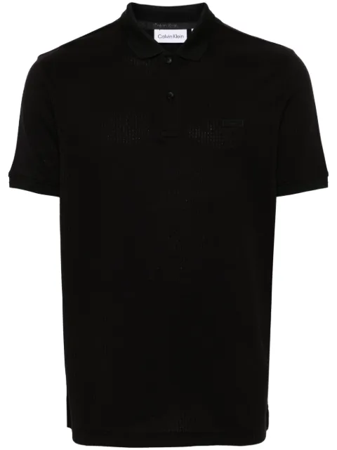 Calvin Klein logo-patch cotton polo shirt Black K10K112728