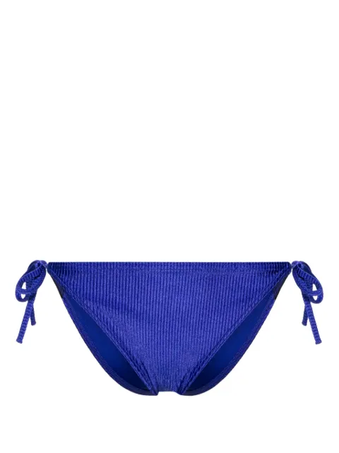 Calvin Klein logo-tape ribbed bikini bottoms Blue KW0KW02390