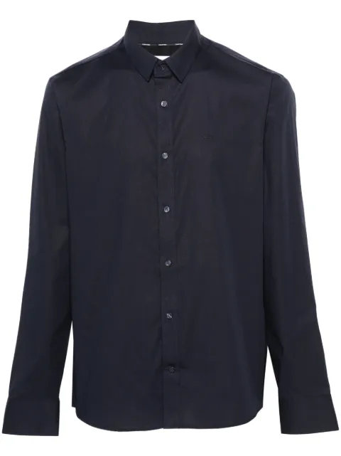 Calvin Klein monogram-embroidered cotton shirt Blue K10K110856