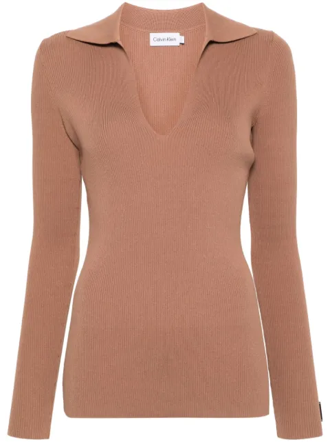 Calvin Klein fine-ribbed jumper Brown K20K206384