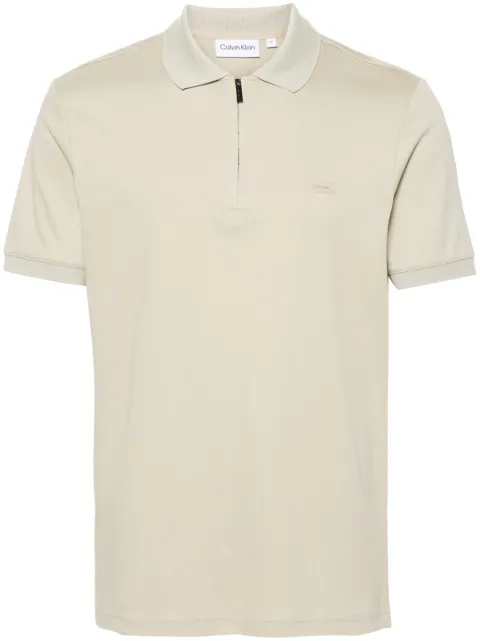 Calvin Klein logo-patch cotton polo shirt Green K10K112754