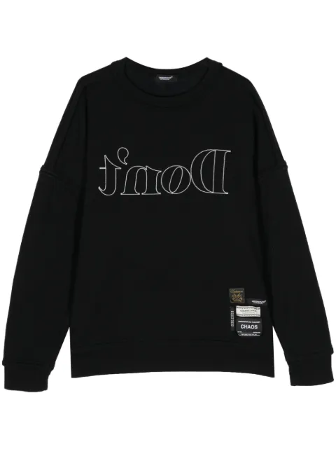 Undercover slogan-embroidered drop-shoulder sweatshirt Black UC1D4811