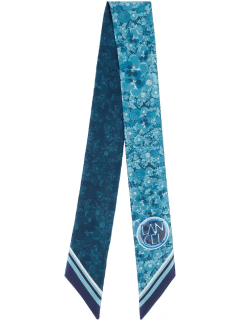 Lancel Roxanne flowers-print silk scarf Blue A12277Q6TU