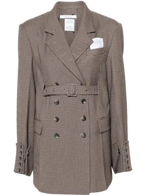 Rokh houndstooth double-breasted blazer Brown R24SM503VM