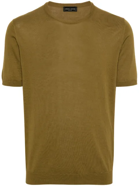 Roberto Collina ribbed shortsleeved jumper Green RT10021