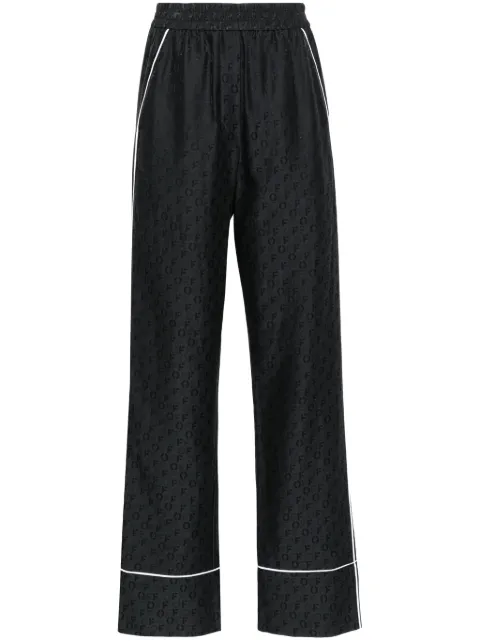 Off-White logo-jacquard straight-leg trousers Black OWCA186C99FAB0011000