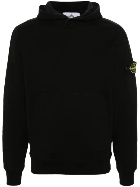 Stone Island Compass-motif hoodie Black 801565052