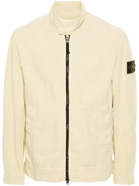 Stone Island Compass-badge linen-blend jacket Neutrals 801542130