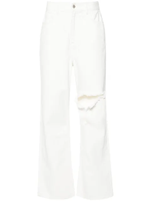 Rokh high-rise wide-leg jeans White R1CA54CT