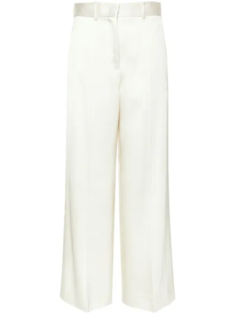 Jil Sander high-rise twill palazzo trousers Neutrals J01KA0149J65112