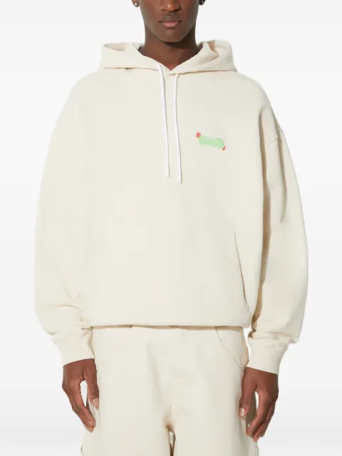 COUNTY OF MILAN graphic hooded sweater Neutrals CMBB106S24FLE00