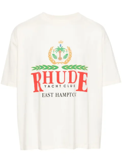 RHUDE East Hampton Crest cotton T-shirt Neutrals RHSS24TT05012611